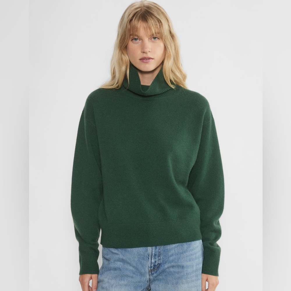 Aritzia Cashmere Relaxed Turtleneck Sweater in Black - Picture 2 of 5